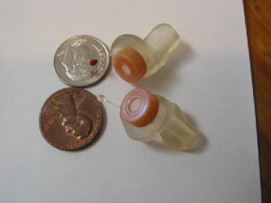 Etymotic Research ER-15 custom
musicians earplugs, partially countersunk